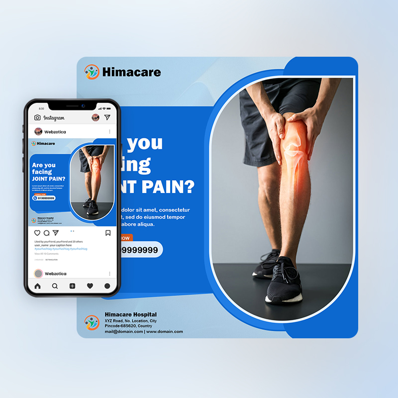 PSD joint pain poster social media template