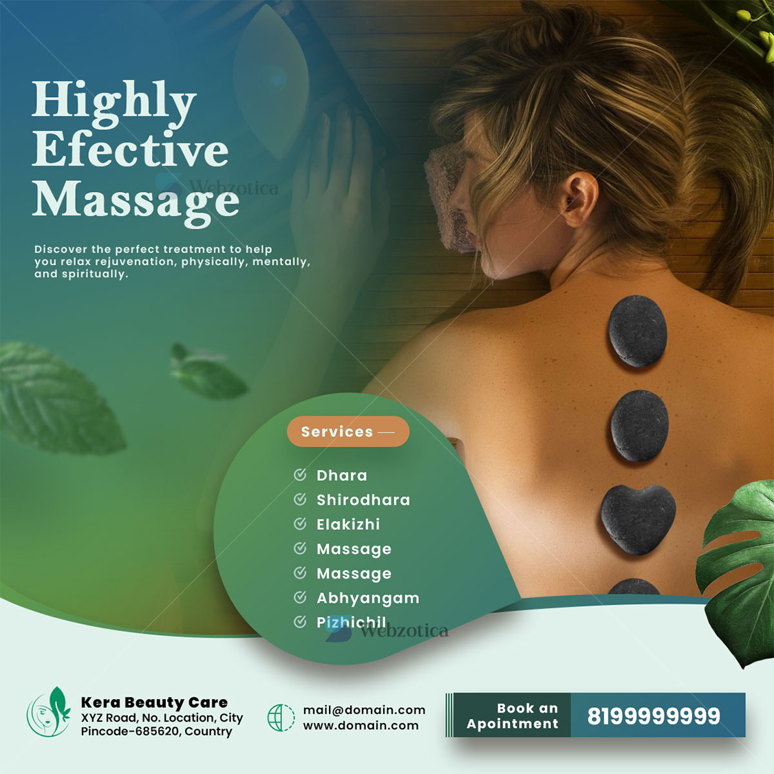 Highly effective treatment social media poster template