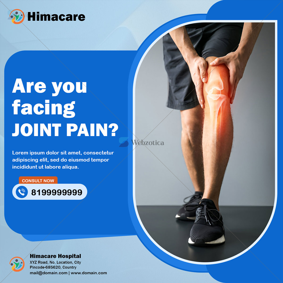 PSD joint pain poster social media template