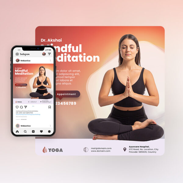 Free Yoga social media poster template