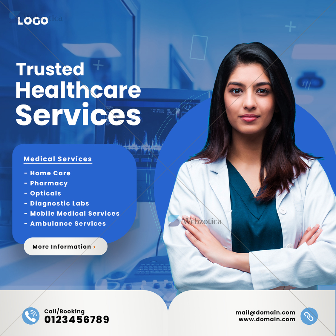 PSD healthcare social media poster template