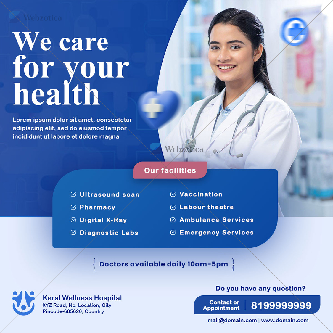 health social media poster template