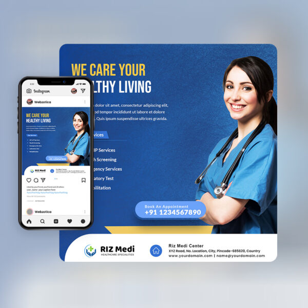 medical service social media poster template