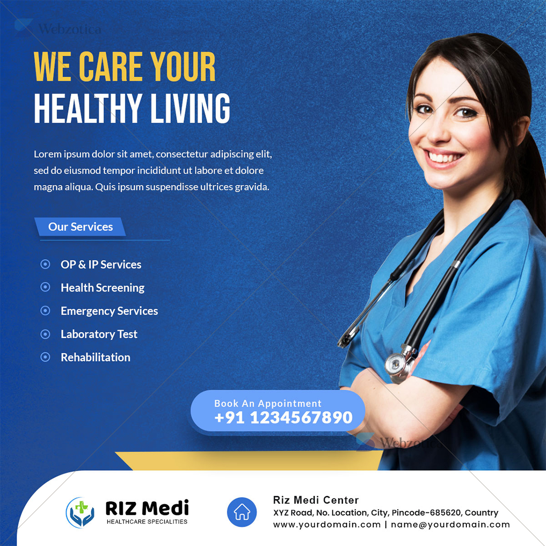 medical service social media poster template