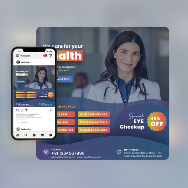 Health Checkup - PSD Medical healthcare service poster template