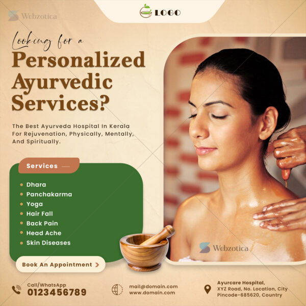 SD personal ayurveda service poster template