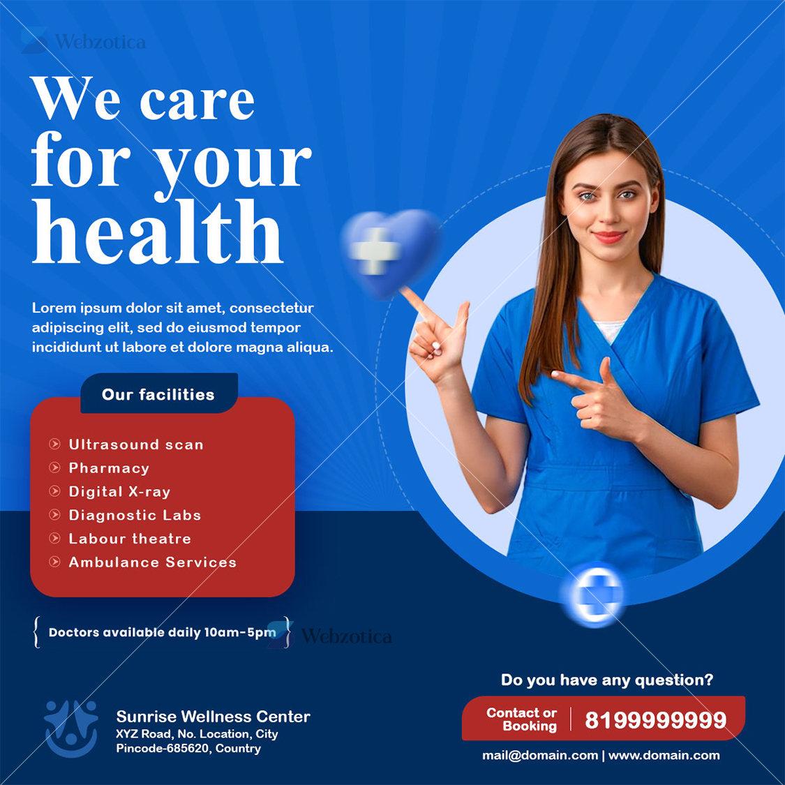 PSD lab and healthcare social media poster