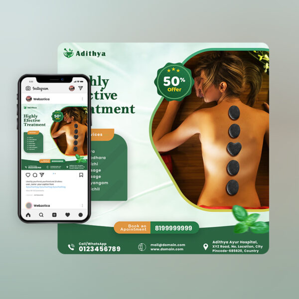 PSD effective ayurvedic treatment poster template