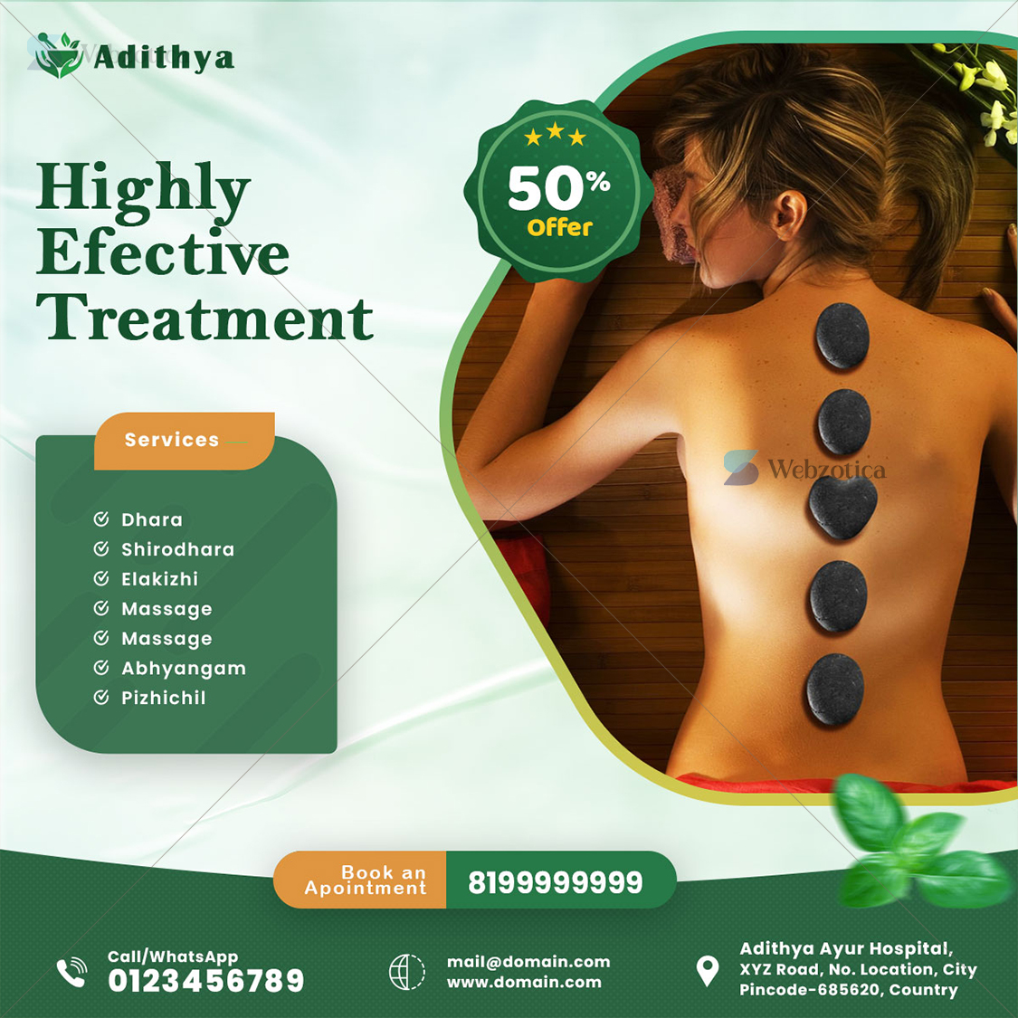 PSD effective ayurvedic treatment poster template