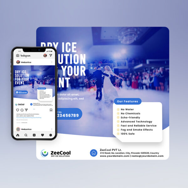 PSD Dry ice solution poster template