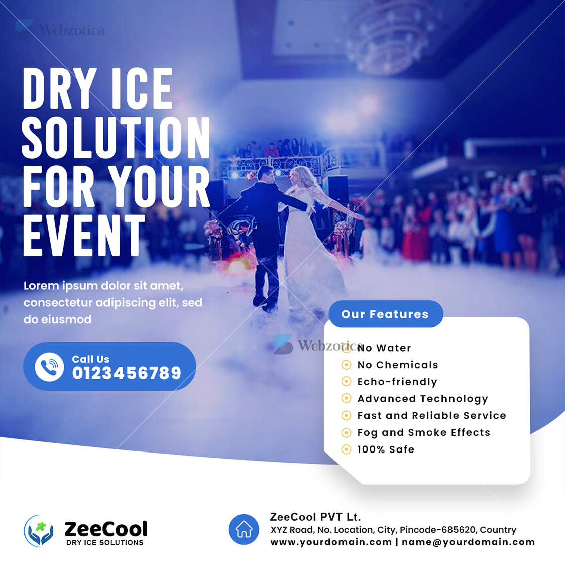 PSD Dry ice solution poster template