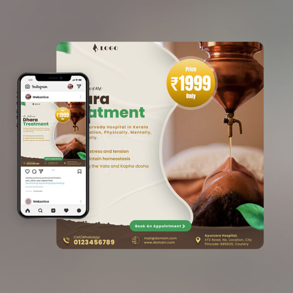PSD ayurvedic panchakarma treatment poster template