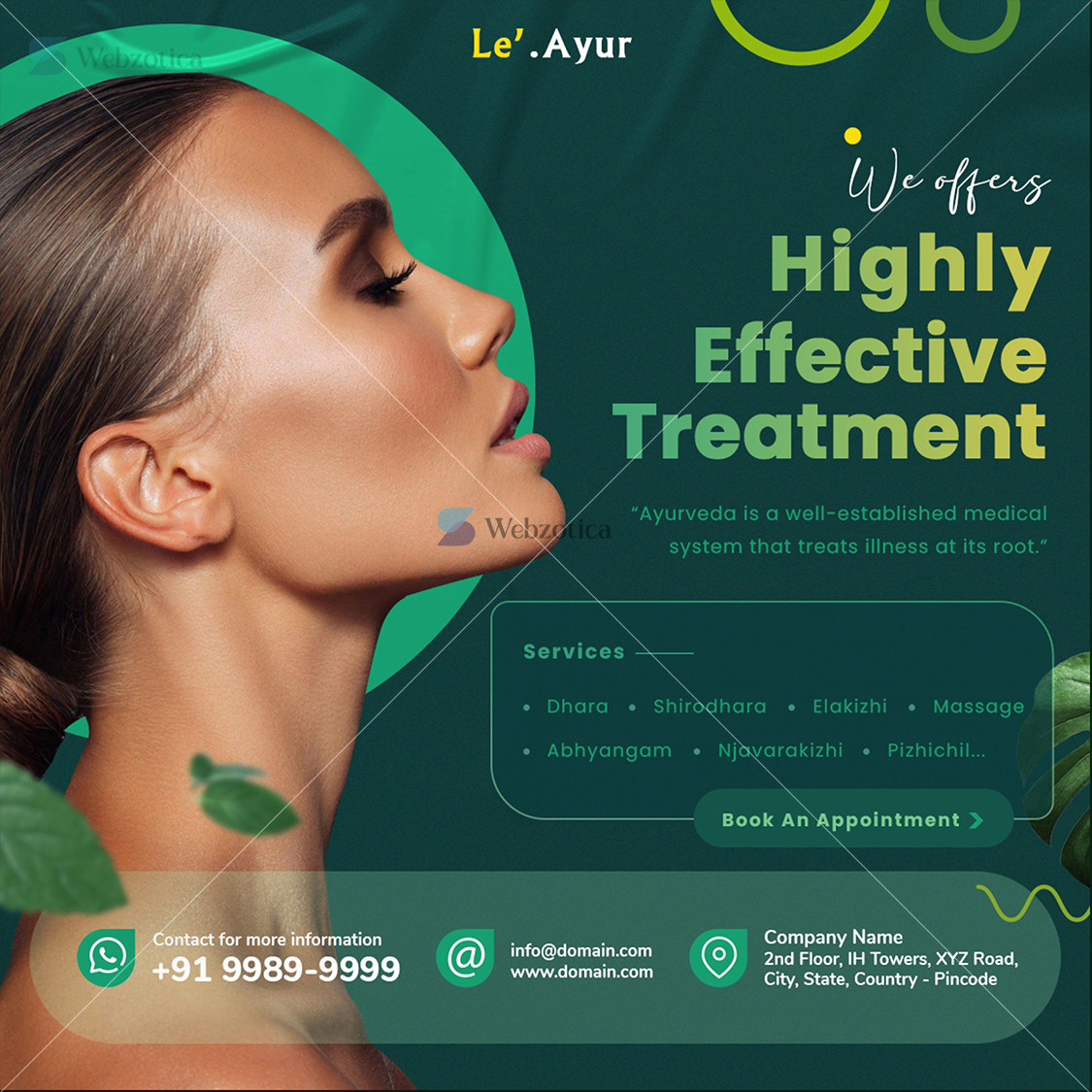 PSD ayurvedic effective treatment poster template