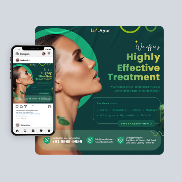 PSD ayurvedic effective treatment poster template