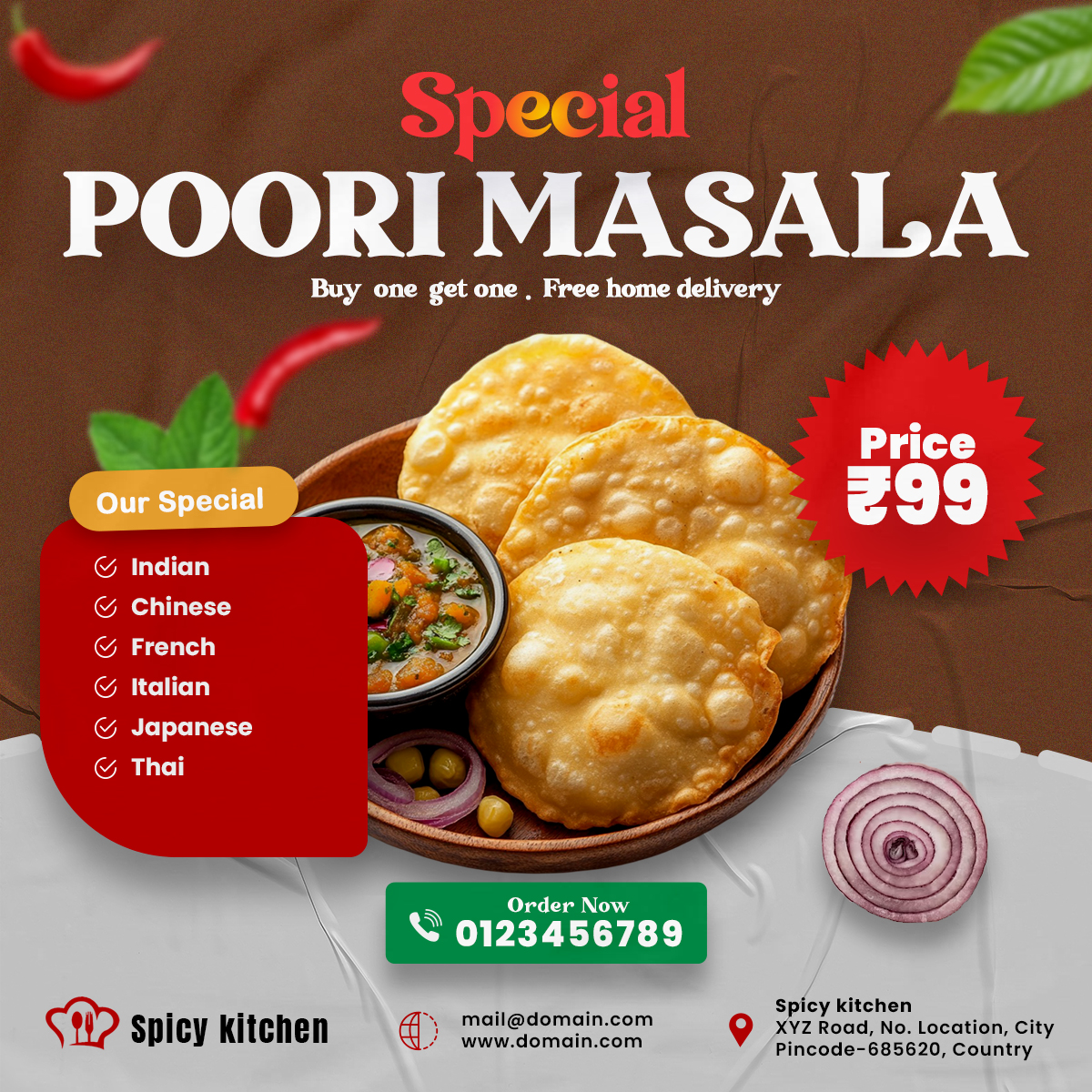 PSD poori masala poster