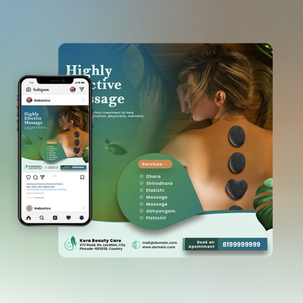 Highly effective treatment social media poster template