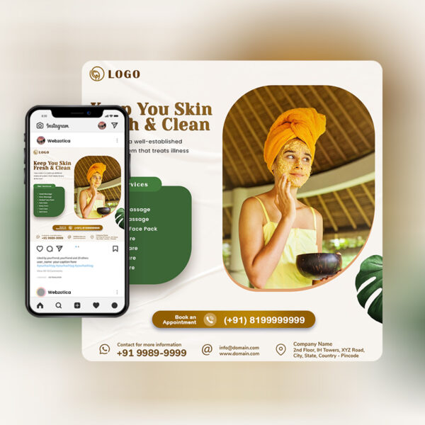Fresh and clean ayurvedic social media poster