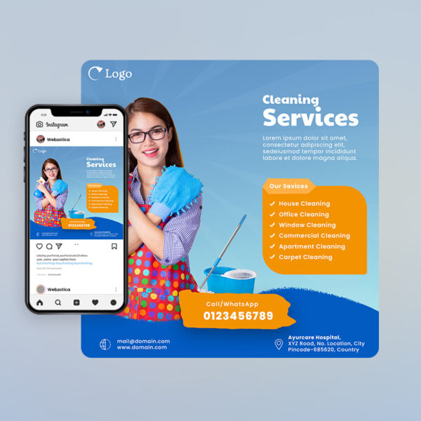 Free cleaning service poster template
